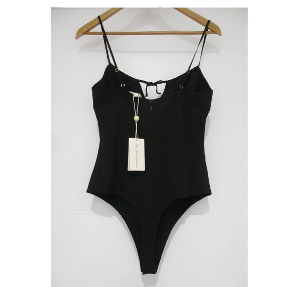 NWT FOR LOVE & LEMONS MELANIE BLACK BODYSUIT SIZE L - Picture 3 of 5